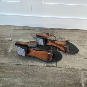 Lucky Brand Gray Tweed Sandals - Size 7
